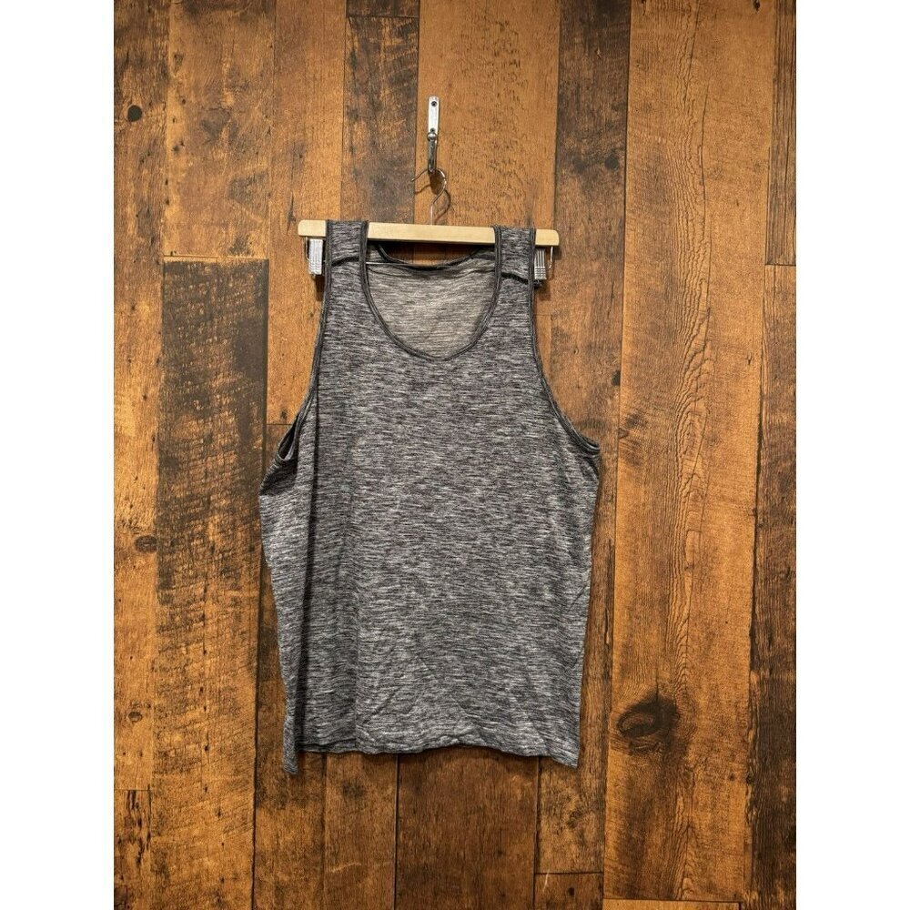 Lululemon Men’s Metal Vent Tank Too Heathered Black Large EUC